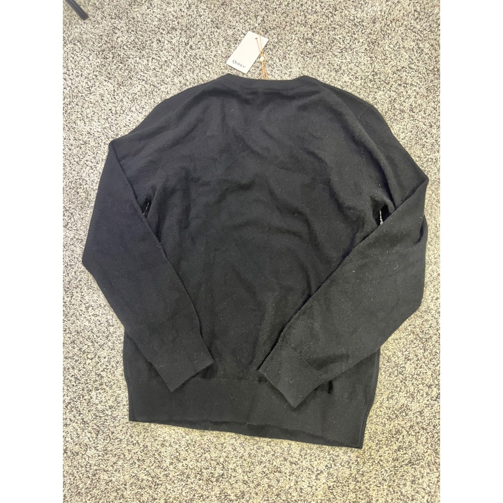 Quince Mongolian Cashmere Crewneck Sweater Black LB1020-STIECC006-28338 Size M - Picture 9 of 10